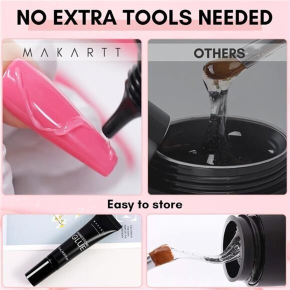 Nail Rhinestone Glue Set - Gel Nail Glue for Rhinestones, 3D Art Design - Picture 4 of 8